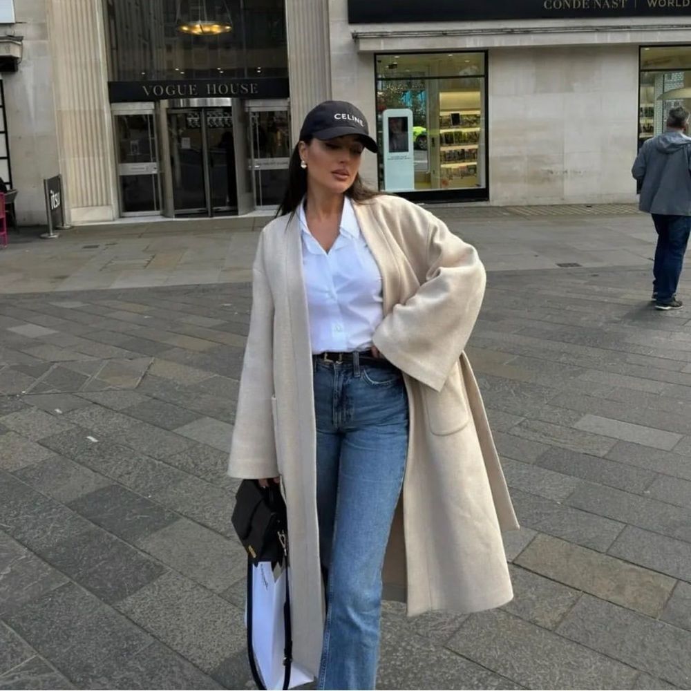 ZARA MINIMALIST COAT WITH MANTECO WOOL ZW COLLECTION - Picture 4 of 15